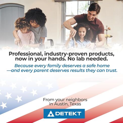طقم اختبار فحص المنزل رقم 1 من Detekt® - فحص شامل للهواء والماء والمخاطر - صنع في الولايات المتحدة الأمريكية - يكتشف على الفور الرصاص وجودة المياه والعفن والبكتيريا وأجهزة التدفئة والتهوية وتكييف الهواء والأساسات in Kuwait