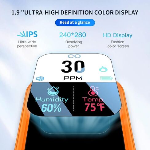Travel Environment Detectors Portable 3in1 Detectors with HD Display Temperature Humidity, High Accuracy Sensors for Boat Camping Travel (Orange) in Kuwait