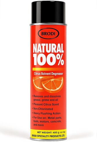 بخاخ مزيل الشحوم بالحمضيات الصناعية من Natural100، يزيل الشحوم والزيوت والمواد اللاصقة على الفور، آمن للكهرباء بقدرة 27 كيلو فولت، موثوق به على المعادن والمحركات والمحركات والأدوات والخرسانة والمزيد in Kuwait