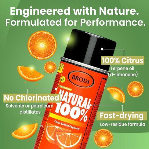 بخاخ مزيل الشحوم بالحمضيات الصناعية من Natural100، يزيل الشحوم والزيوت والمواد اللاصقة على الفور، آمن للكهرباء بقدرة 27 كيلو فولت، موثوق به على المعادن والمحركات والمحركات والأدوات والخرسانة والمزيد in Kuwait