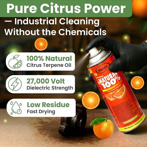 بخاخ مزيل الشحوم بالحمضيات الصناعية من Natural100، يزيل الشحوم والزيوت والمواد اللاصقة على الفور، آمن للكهرباء بقدرة 27 كيلو فولت، موثوق به على المعادن والمحركات والمحركات والأدوات والخرسانة والمزيد in Kuwait
