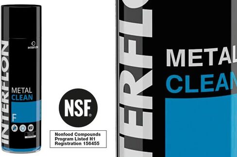 Interflon Metal Clean F - منظف ومزيل شحوم المعادن الصناعية - منظف آمن للطعام NSF H1 - بخاخ مزيل الشحوم شديد التحمل 500 مل - يزيل الزيوت والشحوم من الأسطح - يستخدم في تجهيز الأغذية in Kuwait
