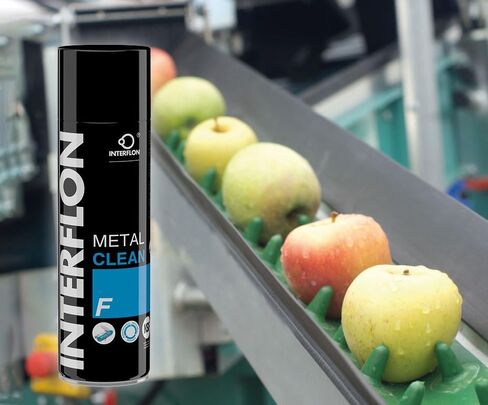 Interflon Metal Clean F - منظف ومزيل شحوم المعادن الصناعية - منظف آمن للطعام NSF H1 - بخاخ مزيل الشحوم شديد التحمل 500 مل - يزيل الزيوت والشحوم من الأسطح - يستخدم في تجهيز الأغذية in Kuwait
