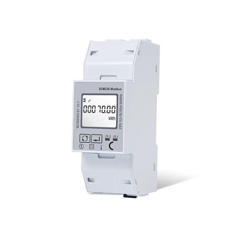 SDM230 220/230 فولت عداد الطاقة أحادي الطور، وحدة DIN مزدوجة، ثنائي الاتجاه، متعدد الوظائف، مخرج RS485/Modbus غير MID in Kuwait