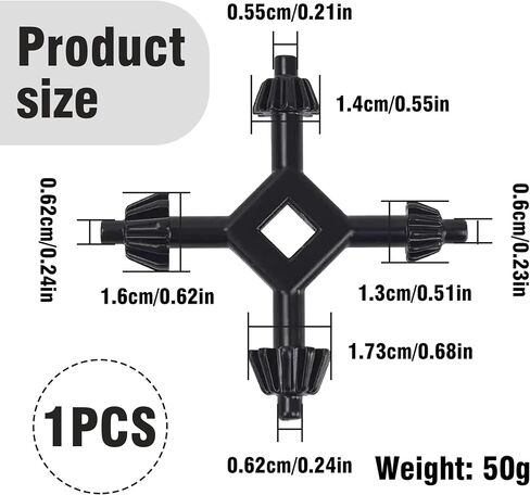 4-in-1 Universal Drill Chuck Key, Steel Alloy Construction, Compact Design for Electric Power Tools in Kuwait