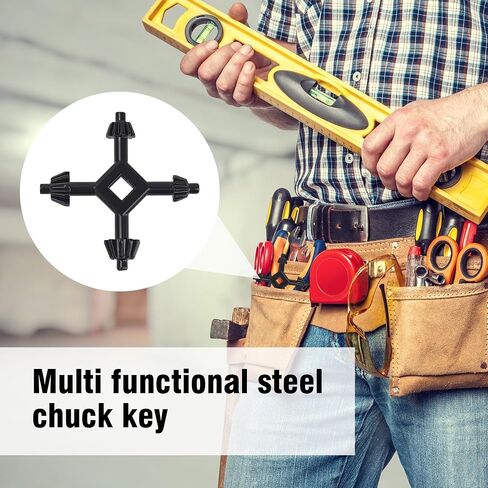 4-in-1 Universal Drill Chuck Key, Steel Alloy Construction, Compact Design for Electric Power Tools in Kuwait