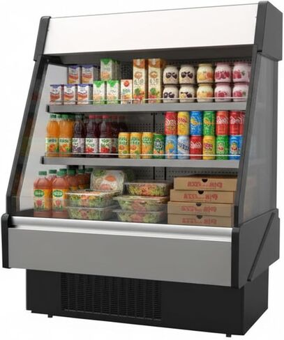 Big Kitchen Open Over Under Refrigerated Merchandiser Grab N Go Self Contained Multiplexible Cooling Beverage Showcase Stainless Steel Cabinet in Kuwait