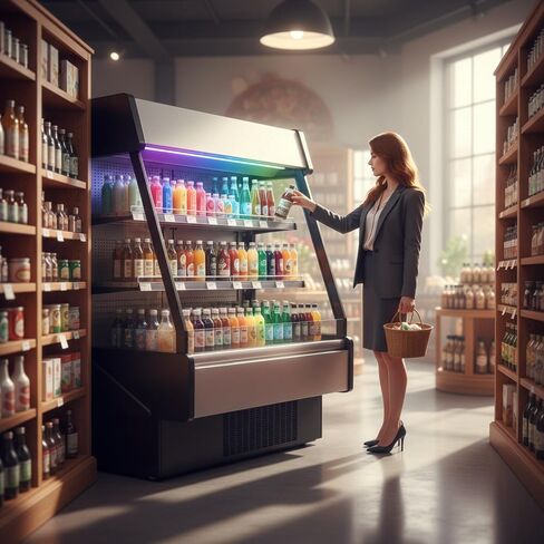 Big Kitchen Open Over Under Refrigerated Merchandiser Grab N Go Self Contained Multiplexible Cooling Beverage Showcase Stainless Steel Cabinet in Kuwait