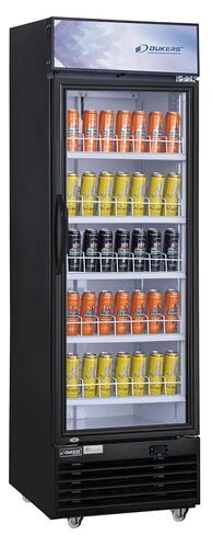 FSE 373-DSM-12R Single Glass Door Merchandiser Refrigerator, LED Lighting, Digital Temp Control, 33°F to 41°F, Bottom Mount, 24-3/4"W x 26" D x 69-1/8"H, 4 Adjustable Shelves, Commercial Use in Kuwait