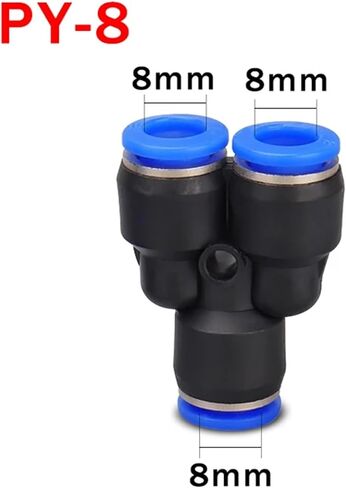 Plastic Pneumatic Connector Pipe Fitting Quick Push For Air Water Connecting PY PW 4 6mm 8mm 10mm 12mm Y Shape Hose Fittings 50Pcs(PY-8) in Kuwait