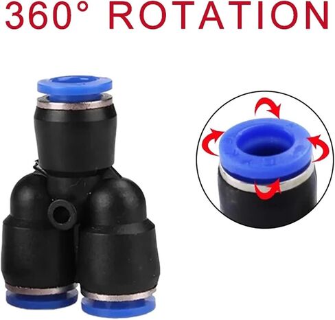 Plastic Pneumatic Connector Pipe Fitting Quick Push For Air Water Connecting PY PW 4 6mm 8mm 10mm 12mm Y Shape Hose Fittings 50Pcs(PY-8) in Kuwait