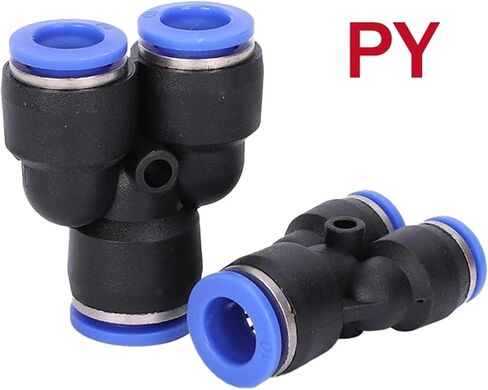 Plastic Pneumatic Connector Pipe Fitting Quick Push For Air Water Connecting PY PW 4 6mm 8mm 10mm 12mm Y Shape Hose Fittings 50Pcs(PY-8) in Kuwait