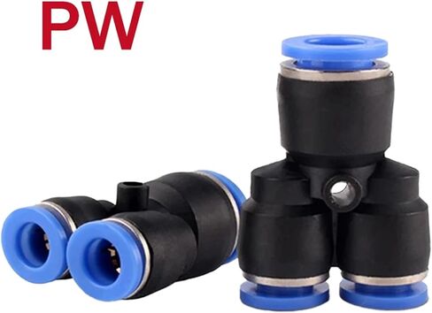Plastic Pneumatic Connector Pipe Fitting Quick Push For Air Water Connecting PY PW 4 6mm 8mm 10mm 12mm Y Shape Hose Fittings 50Pcs(PY-8) in Kuwait