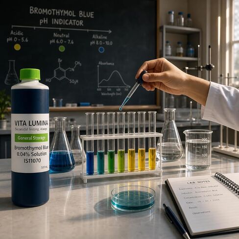 0.04% Aqueous Bromothymol Blue Indicator Solution 500 mL | High-Purity Laboratory Grade pH Indicator (Bromthymol/Brothymol Blue) for Science Experiments and Research in Kuwait