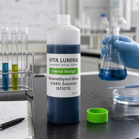 0.04% Aqueous Bromothymol Blue Indicator Solution 500 mL | High-Purity Laboratory Grade pH Indicator (Bromthymol/Brothymol Blue) for Science Experiments and Research in Kuwait