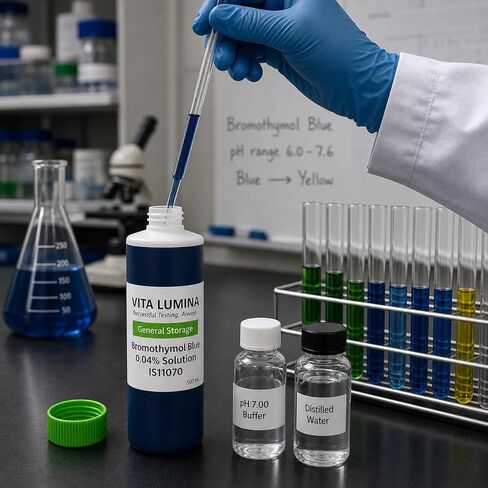 0.04% Aqueous Bromothymol Blue Indicator Solution 500 mL | High-Purity Laboratory Grade pH Indicator (Bromthymol/Brothymol Blue) for Science Experiments and Research in Kuwait