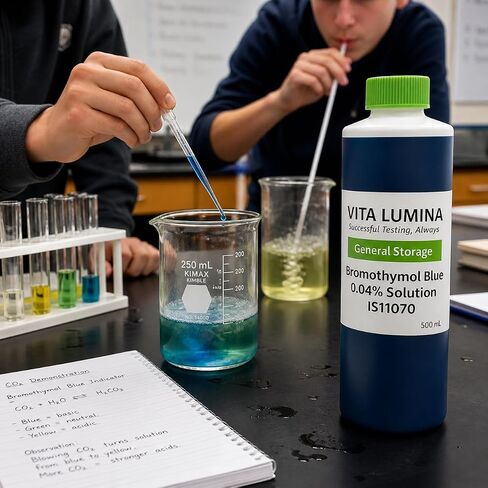 0.04% Aqueous Bromothymol Blue Indicator Solution 500 mL | High-Purity Laboratory Grade pH Indicator (Bromthymol/Brothymol Blue) for Science Experiments and Research in Kuwait