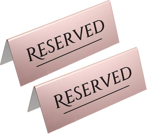2pcs Reusable Reserved Seating Signs for Important Event Seating Acrylic Double Sided Tent Table Place Cards in Pink Quick Identification for Hotels and Party in Kuwait
