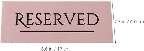 2pcs Reusable Reserved Seating Signs for Important Event Seating Acrylic Double Sided Tent Table Place Cards in Pink Quick Identification for Hotels and Party in Kuwait