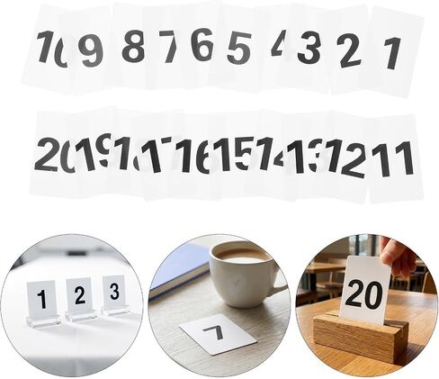 20 قطعة من بطاقات علامات الطاولة المرقمة باللونين الأبيض والأسود من Gadpiparty مقاس 2 × 3 بوصة قابلة لإعادة الاستخدام من بلاستيك البولي بروبيلين لمناسبات الولائم وإعدادات الطعام المزدحمة in Kuwait