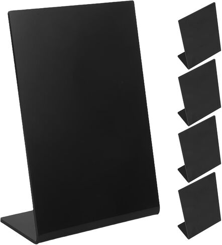 HOMSFOU 5pcs L Shaped Mini Chalkboard Signs for Retail and Bakery Use Black Acrylic Buffet Label Signs with Easy to Write Surface and Stable Design for Party Table Display in Kuwait