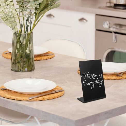 HOMSFOU 5pcs L Shaped Mini Chalkboard Signs for Retail and Bakery Use Black Acrylic Buffet Label Signs with Easy to Write Surface and Stable Design for Party Table Display in Kuwait