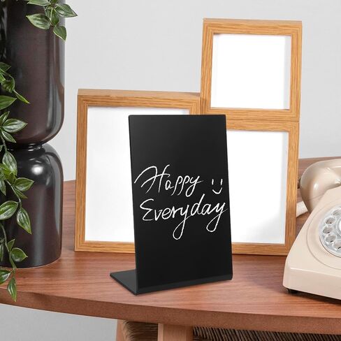 HOMSFOU 5pcs L Shaped Mini Chalkboard Signs for Retail and Bakery Use Black Acrylic Buffet Label Signs with Easy to Write Surface and Stable Design for Party Table Display in Kuwait