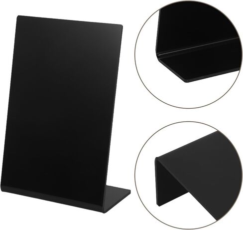 HOMSFOU 5pcs L Shaped Mini Chalkboard Signs for Retail and Bakery Use Black Acrylic Buffet Label Signs with Easy to Write Surface and Stable Design for Party Table Display in Kuwait