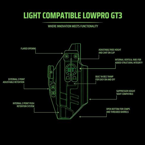 Light Compatible Low Pro for Glock 19/17 with Streamlight TLR7A/X in Kuwait
