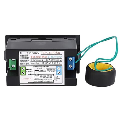 1PC D69-2058 Six-Display Meter Household Energy Meter Power Tester Intelligent Meter Digital Voltage and Current(200-450V 100A) in Kuwait