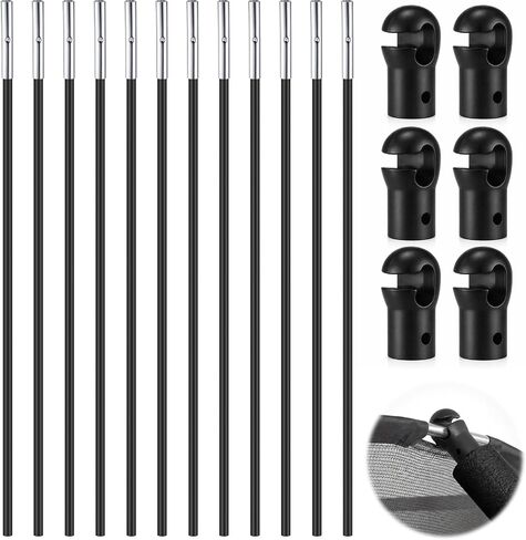 Wesiti Trampoline Fiber Glass Rods for Top Ring of Net Enclosure Fiberglass Poles for 8/10/12/14/15/16Ft Frame with Tube Caps, Not for The Plastic T Connector in Saudi Arabia