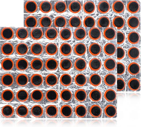 96 Pcs Ponches Frios para Bicicletas, Tire Patches for Bicycle Inner Tube Repair, 0.98 Inch Rubber Patch Kit, Emergency Road Cycling Tool in Kuwait