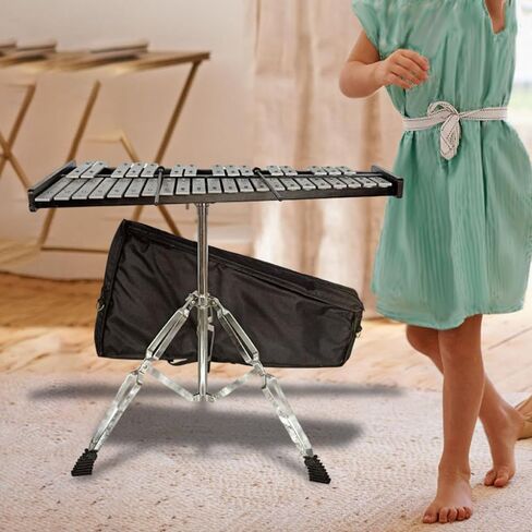 37 Note Glockenspiel Metal Bars Adjustable Xylophone Percussion Instrument for Music Class Orchestra- no music stand in Kuwait