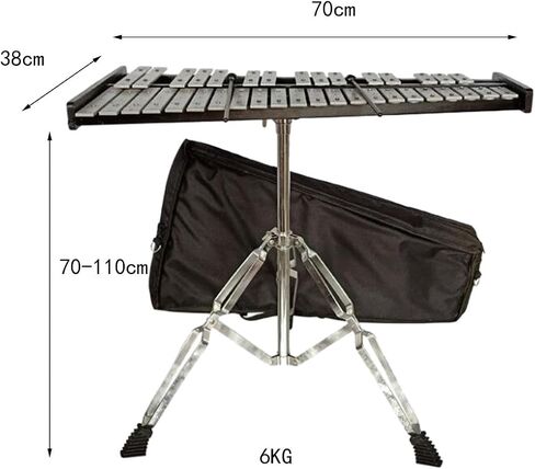 37 Note Glockenspiel Metal Bars Adjustable Xylophone Percussion Instrument for Music Class Orchestra- no music stand in Kuwait