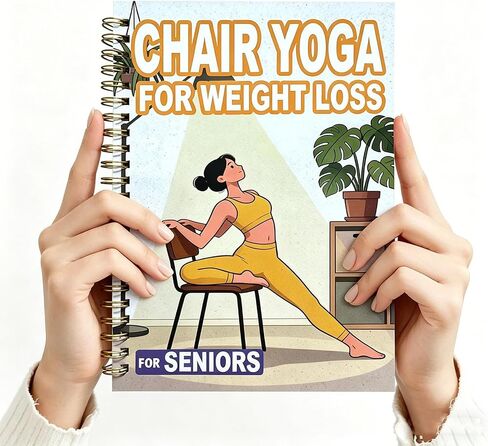 28-Day Chair Yoga Guide Book for Beginners, 60 Workouts for Weight Loss & Flexibility, Spiral Bound Senior Exercise Book,5.5x8.3 Inch,Yellow in Kuwait