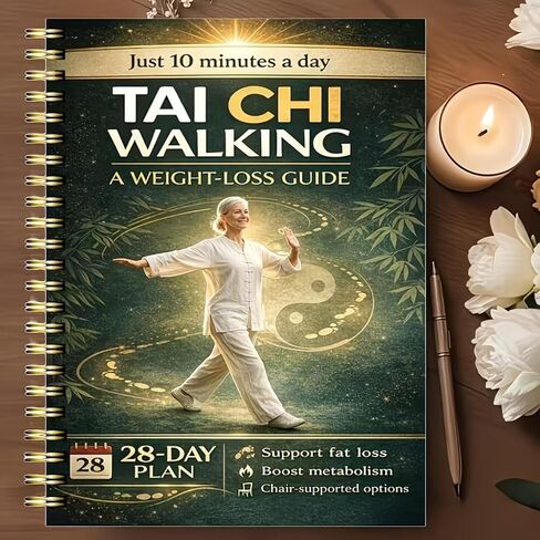 28-Day Senior Balance & Weight Loss Journal – Tai Chi Walking Workout Log, Low-Intensity Exercise Tracker, Designed for Seniors, Spiral-Bound Fitness Planner (2 Copies) in Kuwait