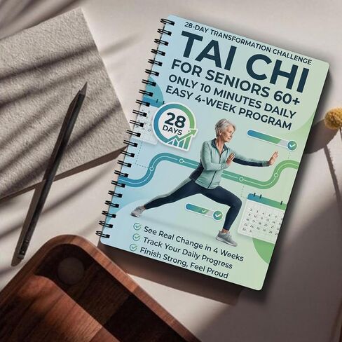 Tai Chi for Seniors Over 60, Step-by-Step Guide for Pain Relief, 28-Day Challenge for Home Practice Weight Loss, Simplified Original Movements to Improve Flexibility and Balance in Kuwait