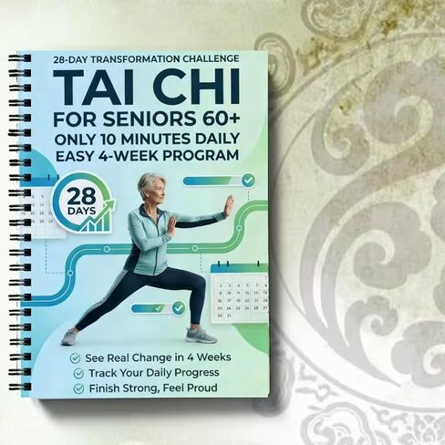 Tai Chi for Seniors Over 60, Step-by-Step Guide for Pain Relief, 28-Day Challenge for Home Practice Weight Loss, Simplified Original Movements to Improve Flexibility and Balance in Kuwait