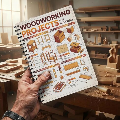 Woodworking Project Planner for Beginners – Step-by-Step Blueprint Log with Drawings, Templates & Dimensions, Practical DIY Wooden Item Plan Book in Kuwait