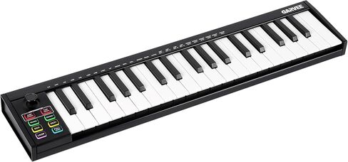 لوحة مفاتيح Senfot 37 مفتاح MIDI مع تكامل DAW، وحدة تحكم لوحة مفاتيح USB MIDI مع تبديل نصف نغمة، مرافقة ARP التلقائية والتحكم في السرعة، مثالية لإنتاج الموسيقى الاحترافية، أسود in Saudi Arabia