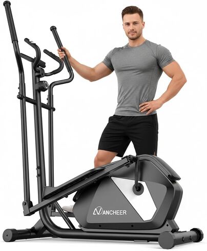ANCHEER Elliptical Machine, Elliptical Exercise Machine for Home with Ultra-Quiet Magnetic System, Elliptical Trainer with 14 Resistance Levels&15IN Stride,Max 400LBS Loading Capacity in Kuwait