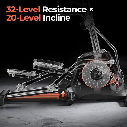 YOSUDA EM2 Electromagnetic Elliptical Exercise Machine | 32 Levels Resistance,20" Extended Stride in Saudi Arabia