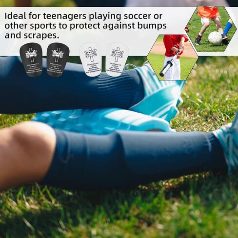 2 Pairs Mini Soccer Shin Guards, 8x5cm/3.15x1.97in Black & White Christian Cross Design with Bible Verse Protective Small Shinguards Shinpads Shin Pads for Kids Youth & Adults Football Training in Kuwait
