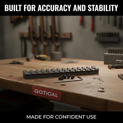 Gotical 5" 13-Slot Single Picatinny Rail for Browning BAR/BLR Long Action Rifle Mount– 0 MOA Short Ranger Upto 500 Yards, CNC Machined 6061 T6 Aluminum Matte Black in Kuwait
