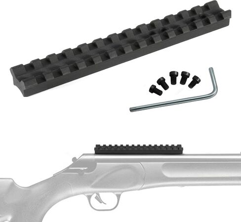Gotical 5.5 Inches 14-Slot Single Picatinny Rail for Thompson Center Encore, Omega, Triumph, Impact Rifle Mount– 0 MOA Short Ranger Upto 500 Yards, CNC Machined 6061 T6 Aluminum Matte Black in Kuwait