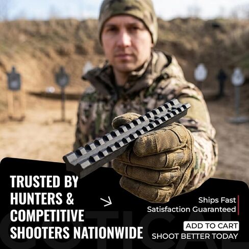 Gotical 5.5 Inches 14-Slot Single Picatinny Rail for Thompson Center Encore, Omega, Triumph, Impact Rifle Mount– 0 MOA Short Ranger Upto 500 Yards, CNC Machined 6061 T6 Aluminum Matte Black in Kuwait