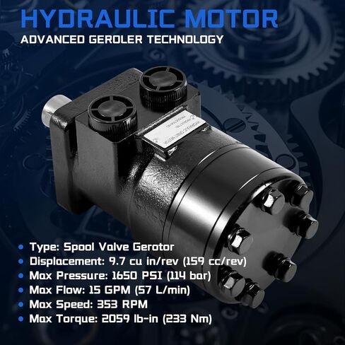 101-1012-009 Hydraulic Motor Low Speed High Torque Direct Replacement for Eaton Char-Lynn H Series Construction Agricultural Machinery, 353 RPM 2059 lb-in 15 GPM in Kuwait