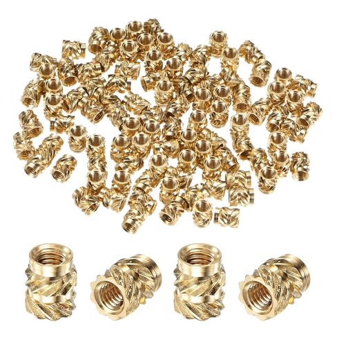 M METERXITY 150-Pack Threaded Inserts, M2 x 3mm x 3mm Brass Female Knurled Metric Nuts Brass Heat Set Insert Embedment Nuts for Plastic/DIY 3D Printing Components in Kuwait