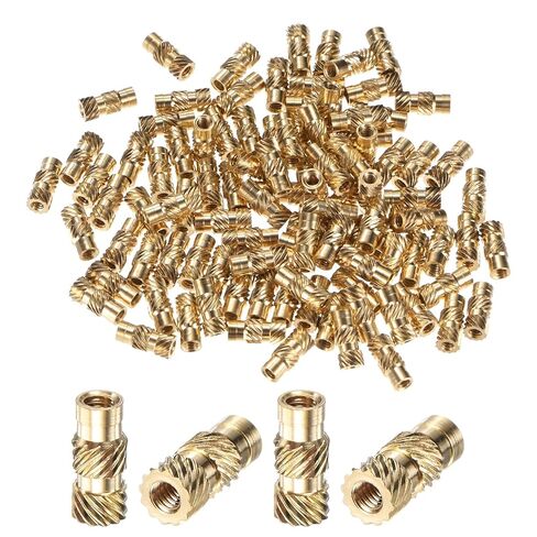 M METERXITY 150-Pack Threaded Inserts, M2 x 3mm x 3mm Brass Female Knurled Metric Nuts Brass Heat Set Insert Embedment Nuts for Plastic/DIY 3D Printing Components in Kuwait