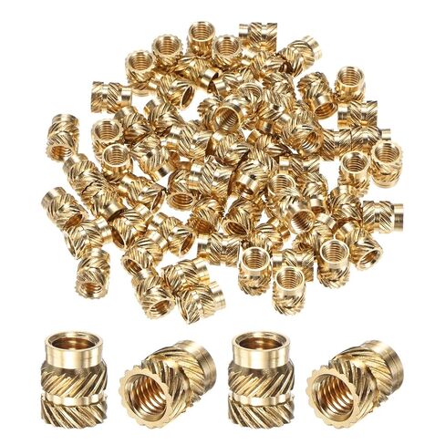 M METERXITY 150-Pack Threaded Inserts, M2 x 3mm x 3mm Brass Female Knurled Metric Nuts Brass Heat Set Insert Embedment Nuts for Plastic/DIY 3D Printing Components in Kuwait